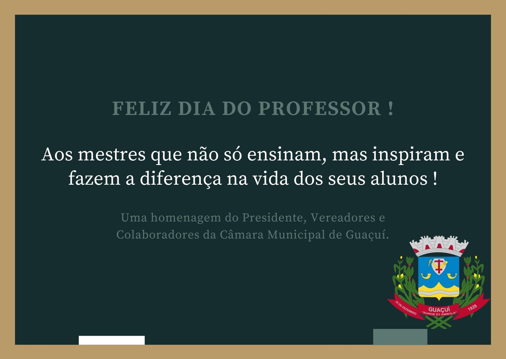 FELIZ DIA DO PROFESSOR !