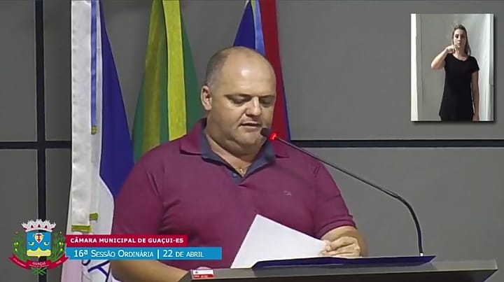 Câmara Municipal de Guaçuí realiza Primeira Sessão com Intérprete da Linguagem de Sinais – LIBRAS.