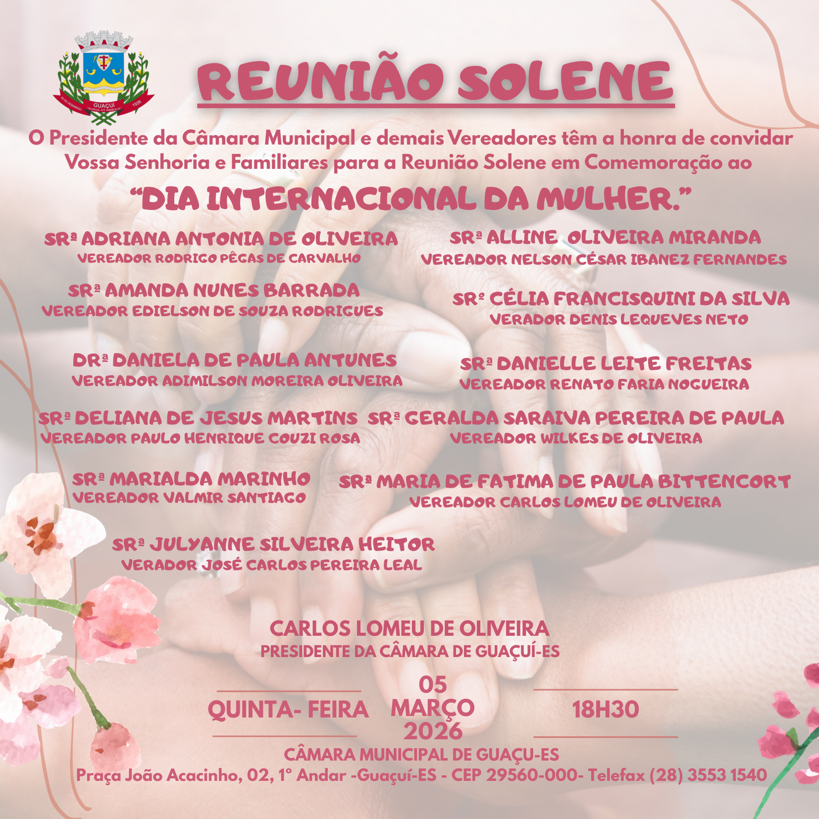 REUNIÃO SOLENE DE HOMENAGEM AO  