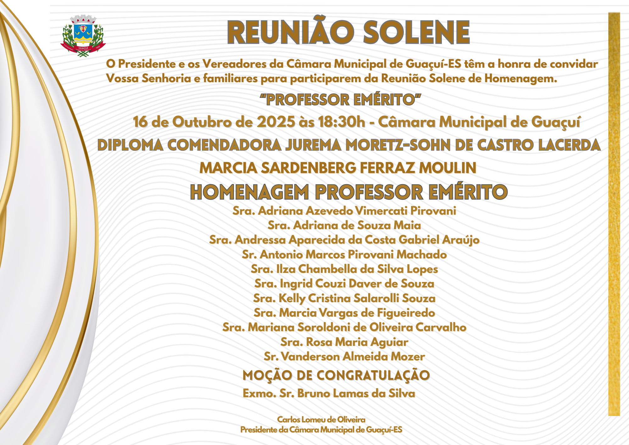 CÃMARA MUNICIPAL DE GUAÇUÍ CELEBRA A GRANDEZA DE ENSINAR!