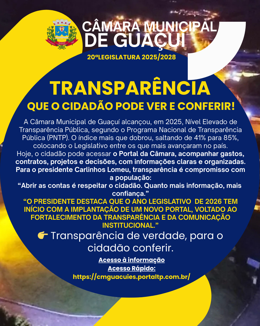 TRANPARÊNCIA QUE O CIDADÃO PODE VER E CONFERIR!