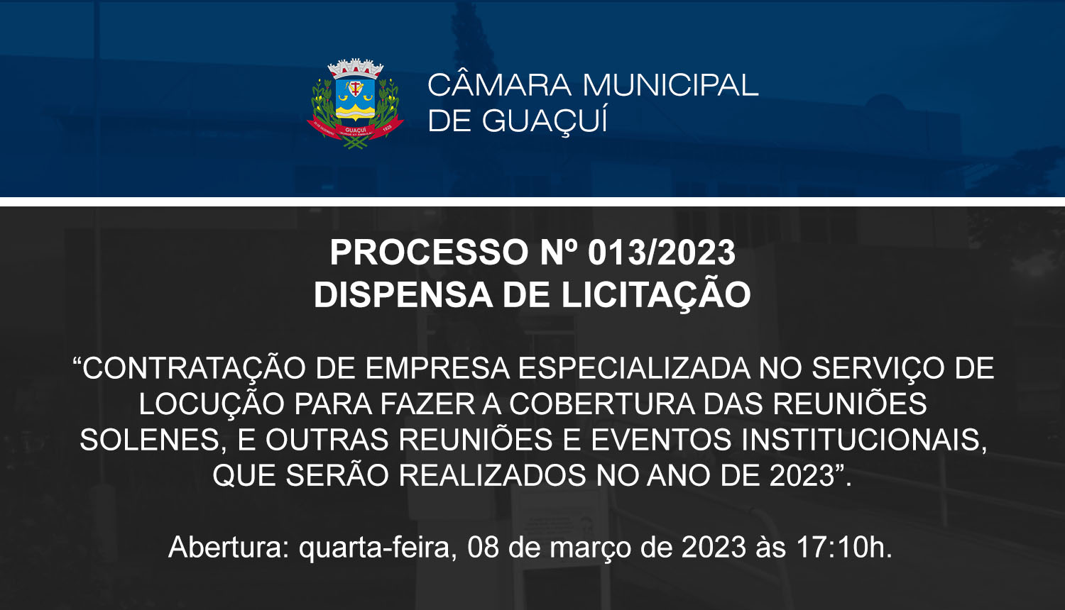 DISPENSA DE LICITAÇÃO.