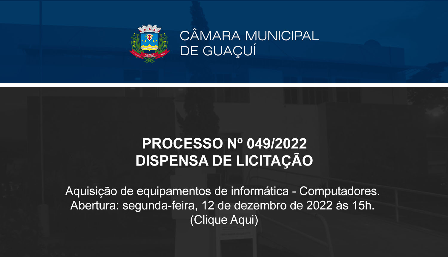 DISPENSA DE LICITAÇÃO.