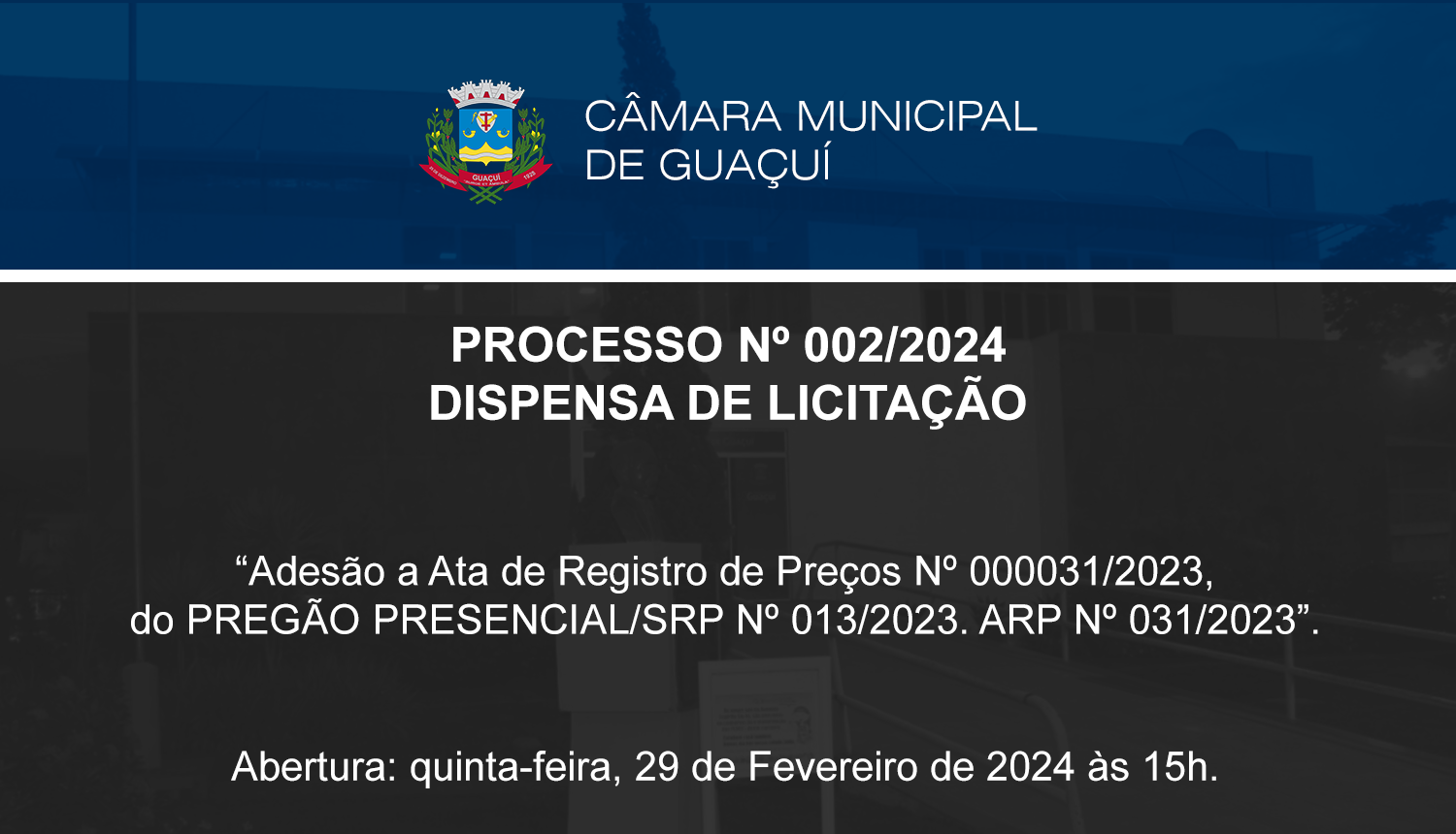 DISPENSA DE LICITAÇÃO.