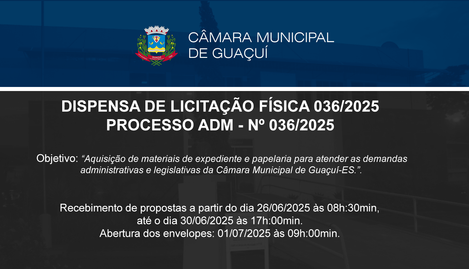 DISPENSA DE LICITAÇÃO Nº 036/2025
