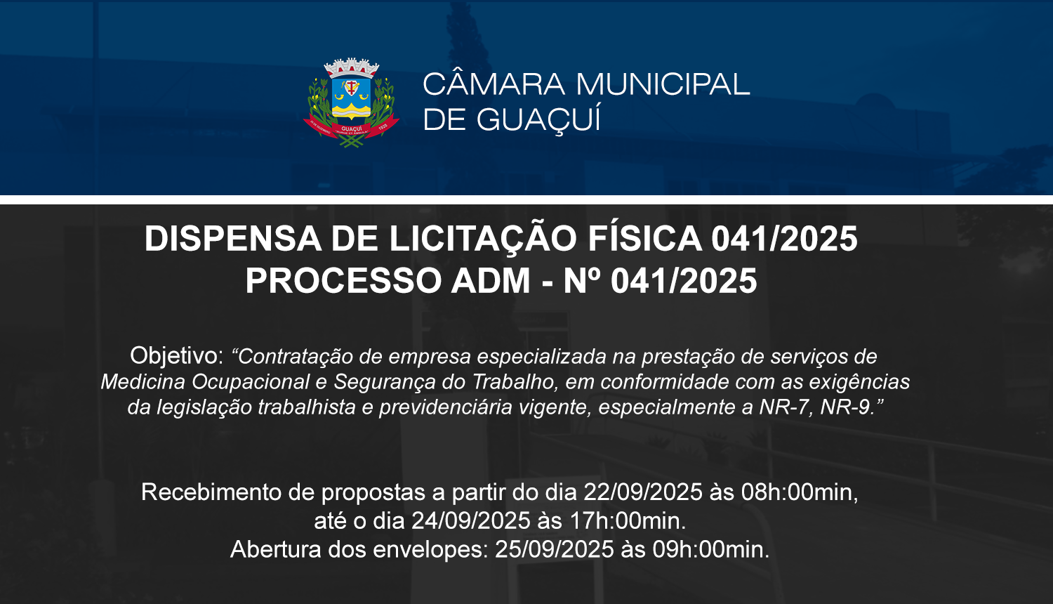 DISPENSA DE LICITAÇÃO Nº 041/2025