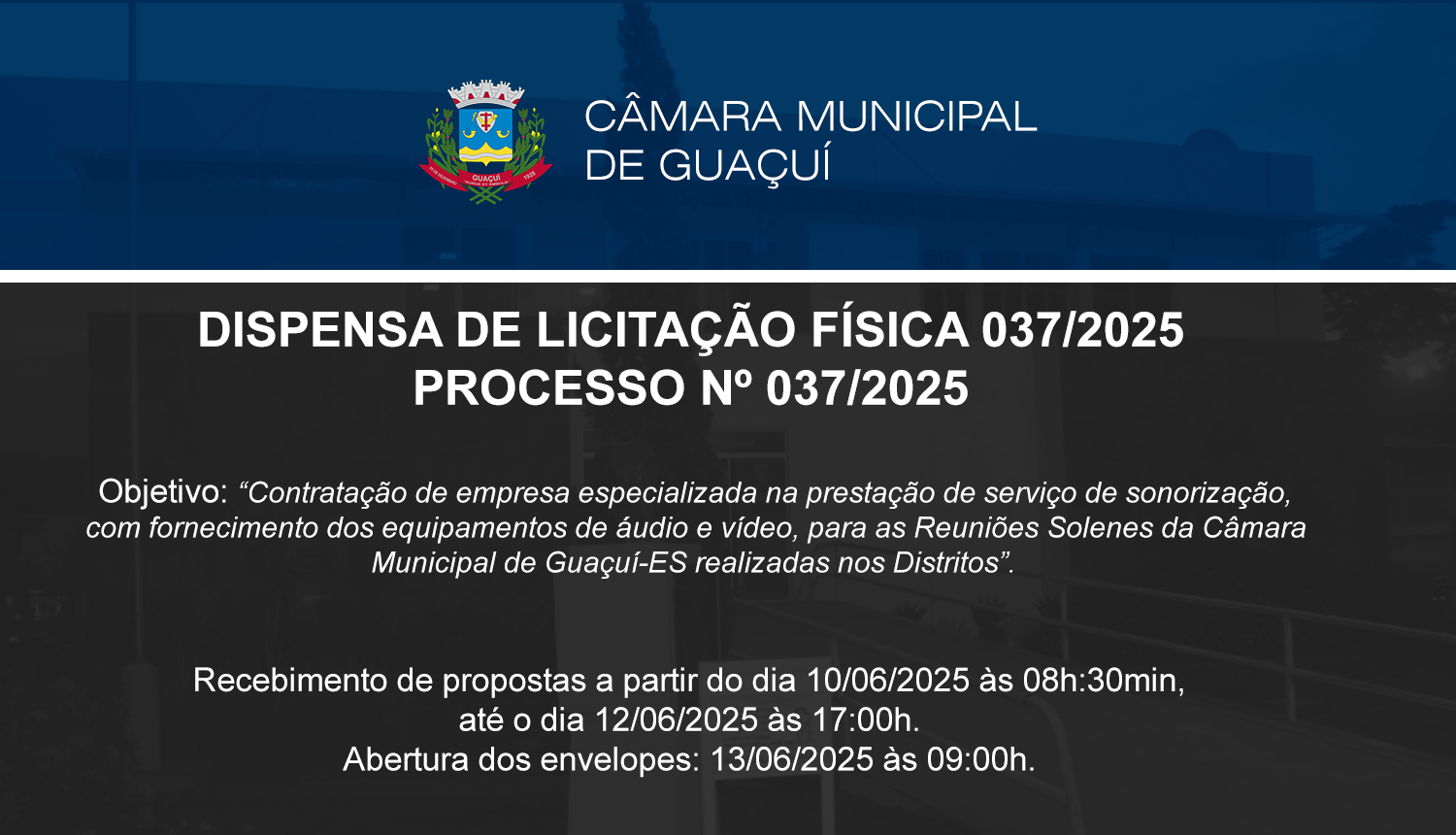 DISPENSA DE LICITAÇÃO Nº 037/2025