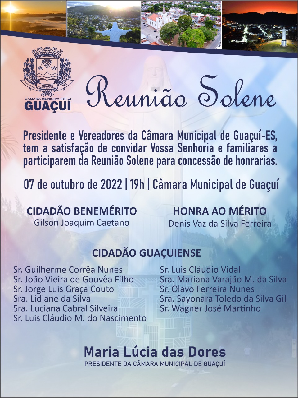 REUNIÃO SOLENE CONCESSÃO DE HONRARIAS.